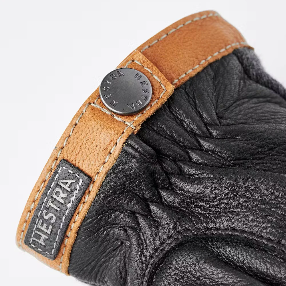 Deerskin Wool Tricot Gloves - Black - Image 3