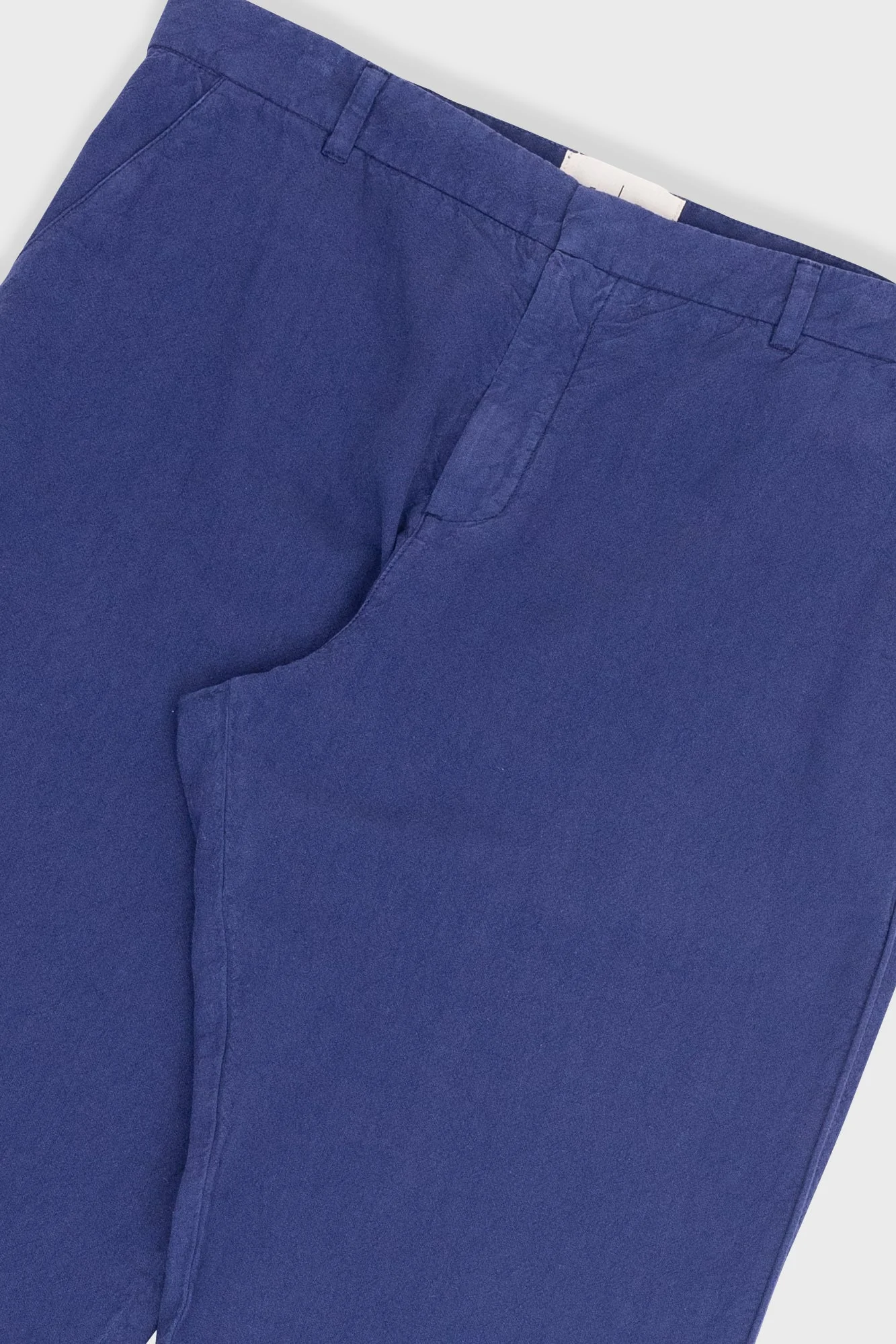 Fixed Waistband Cotton Linen Trousers - Deep Blue - Image 8