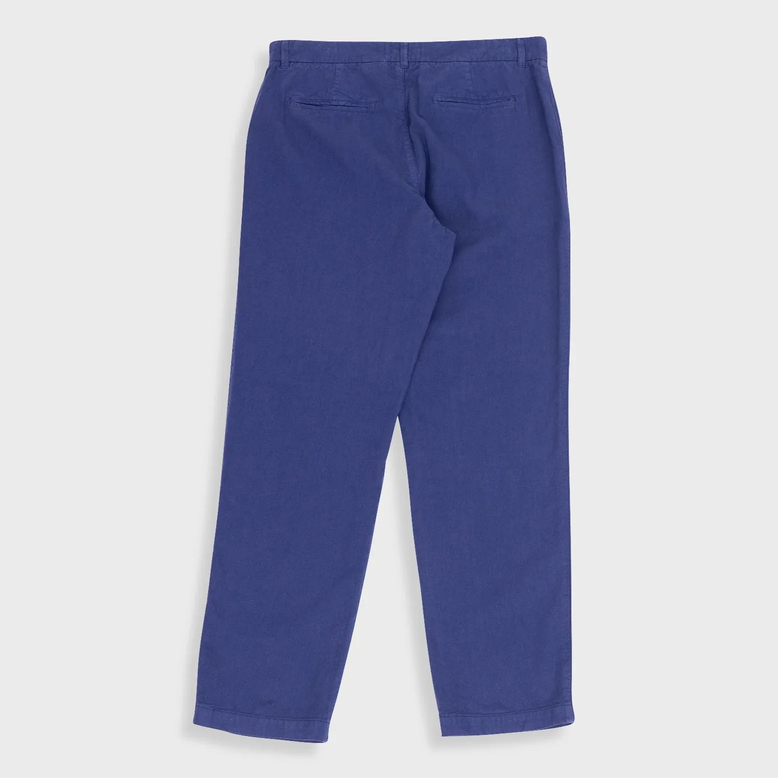 Fixed Waistband Cotton Linen Trousers - Deep Blue - Image 9