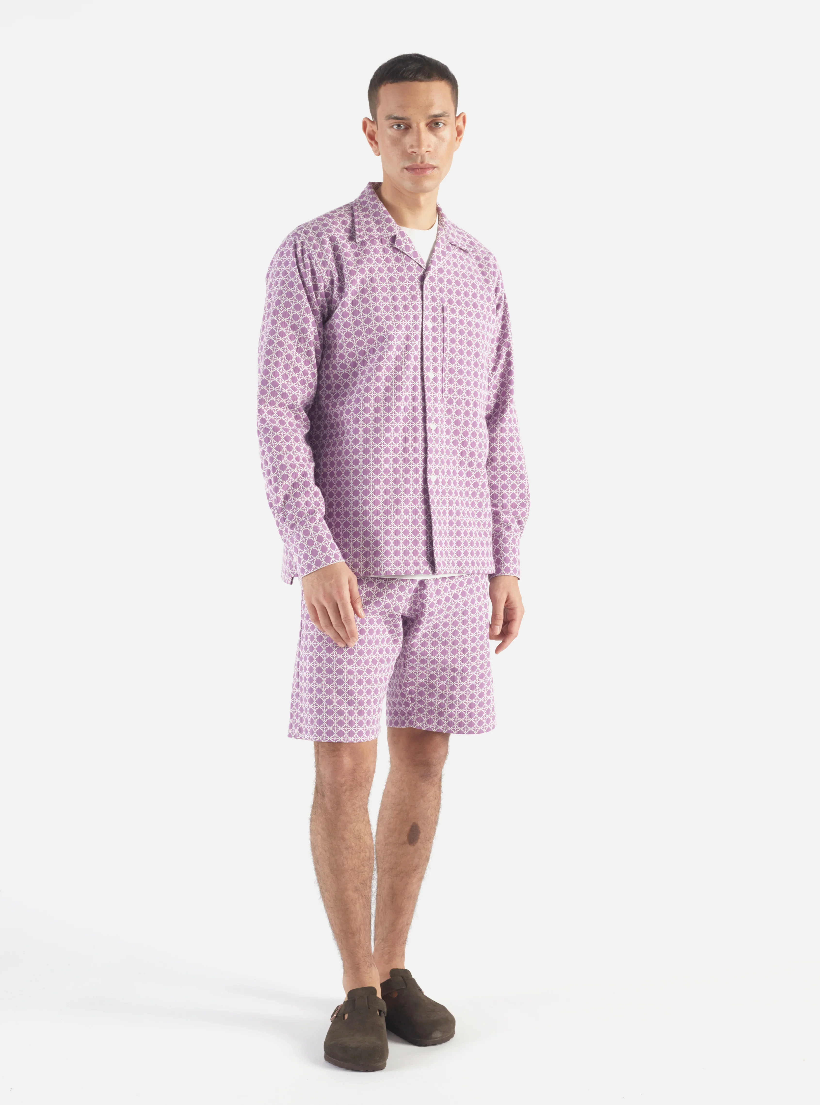 Lumber Shorts - Lilac Tile Cotton - Image 3