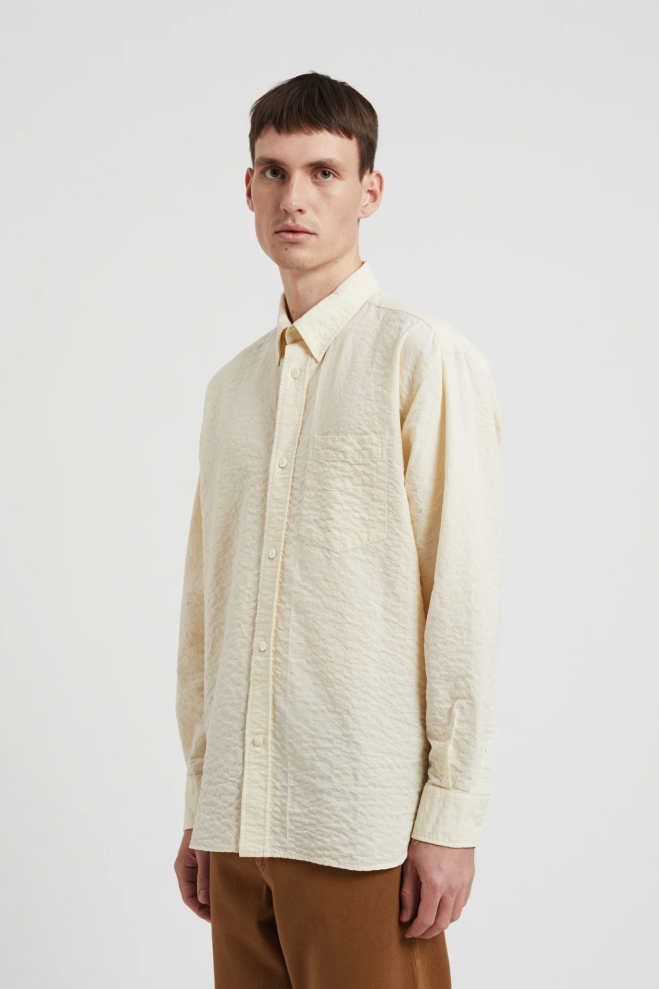 Ole Oversized Check Shirt - Oatmeal - Image 3