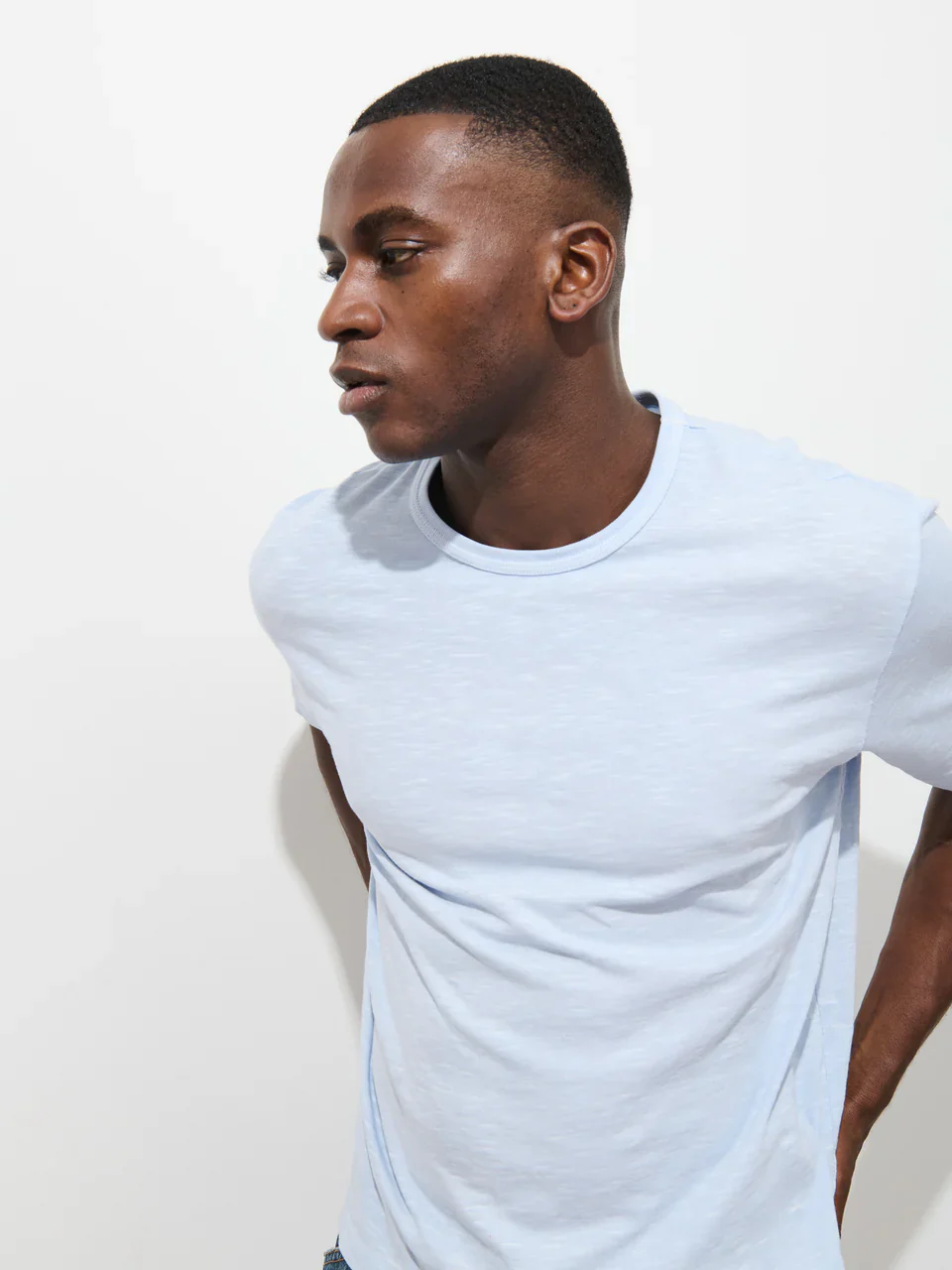 Slub Cotton T-Shirt - Calm Blue - Image 4