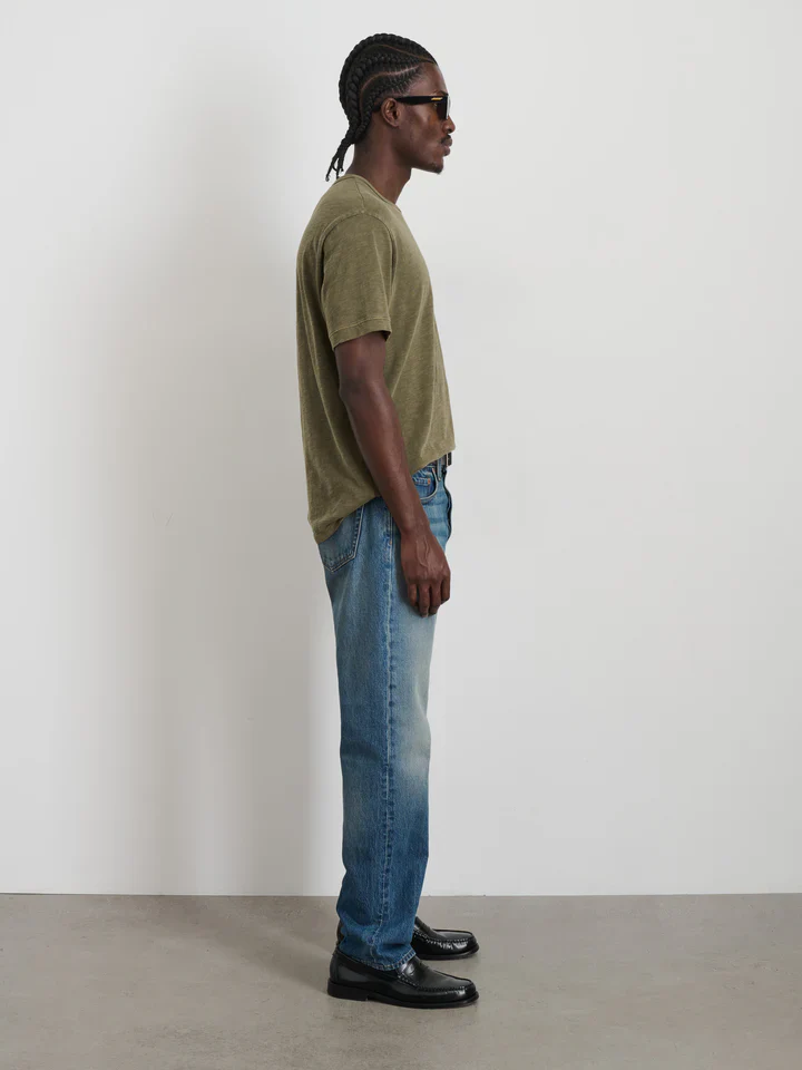 Slub Cotton T-Shirt - Olive Grey - Image 4