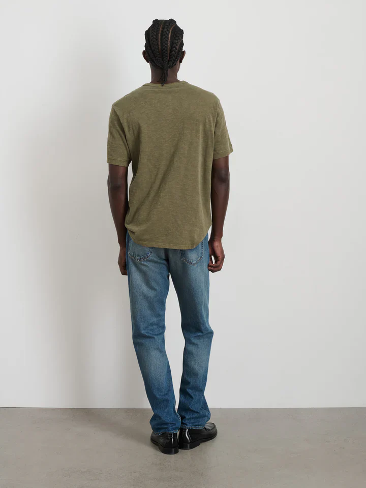 Slub Cotton T-Shirt - Olive Grey - Image 5
